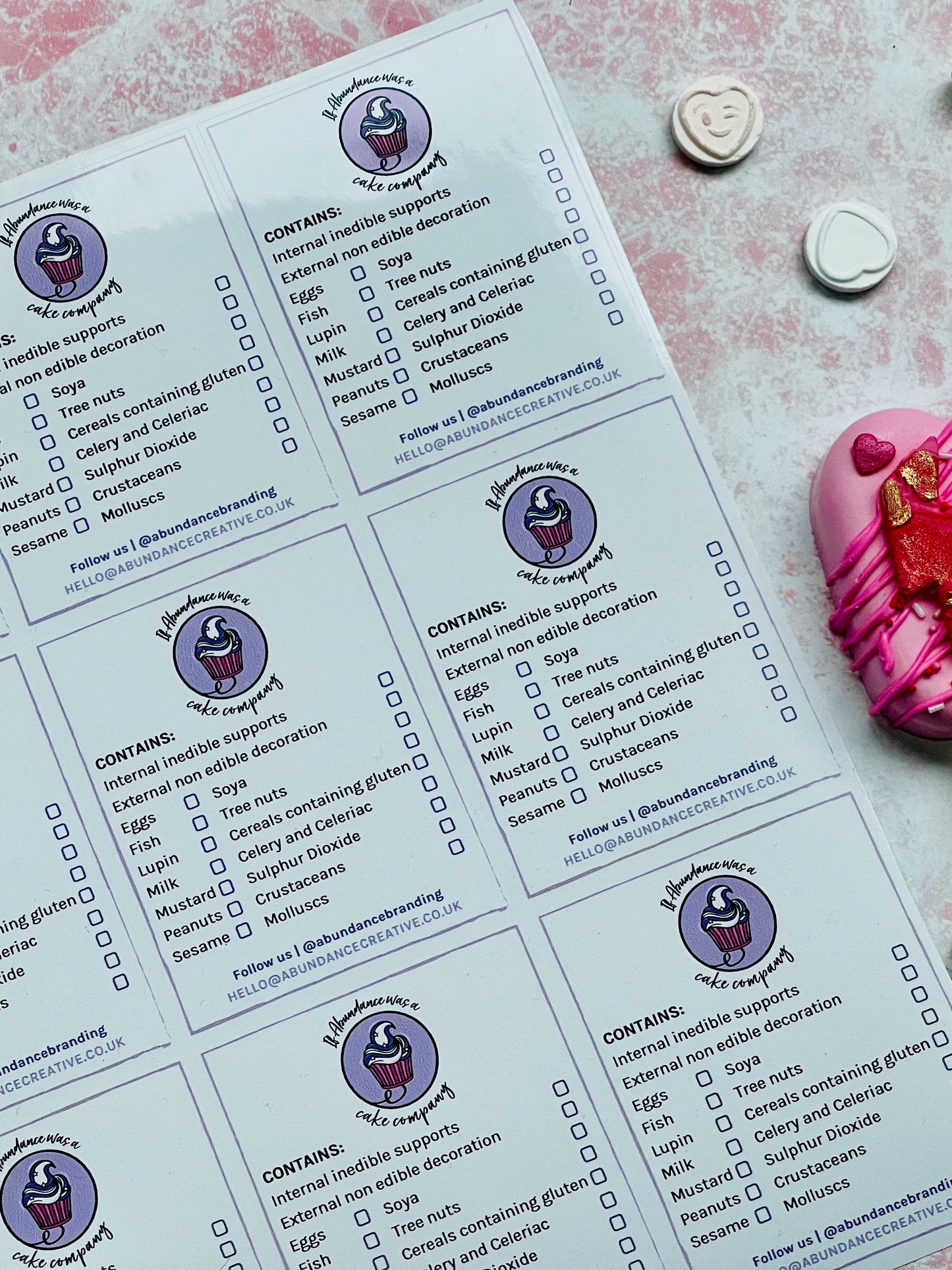 Tick Box Allergen Labels - Customise Our Classic Template