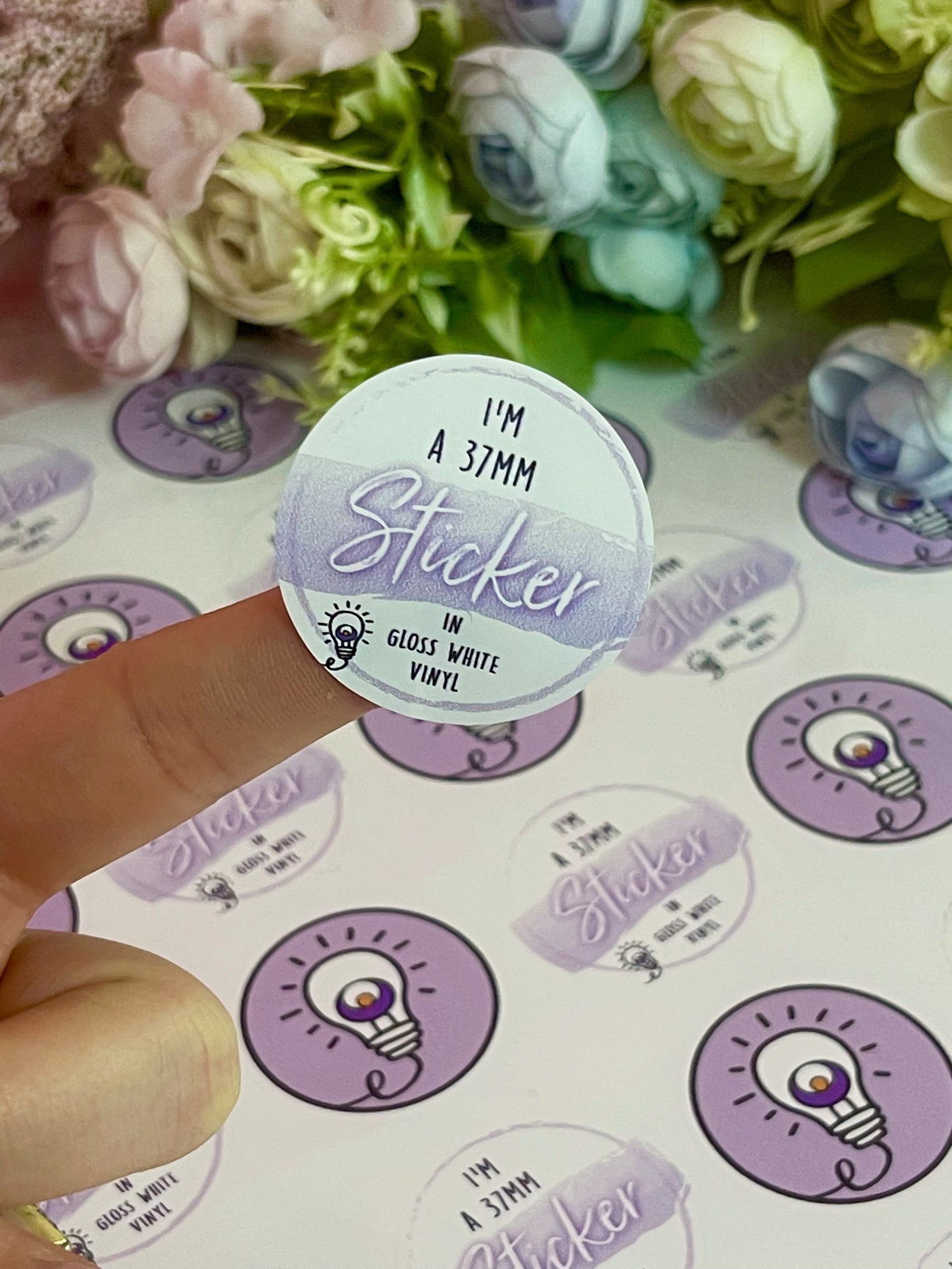 37mm Branded Gloss Vinyl Stickers