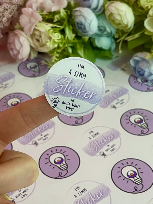37mm Branded Gloss Vinyl Stickers
