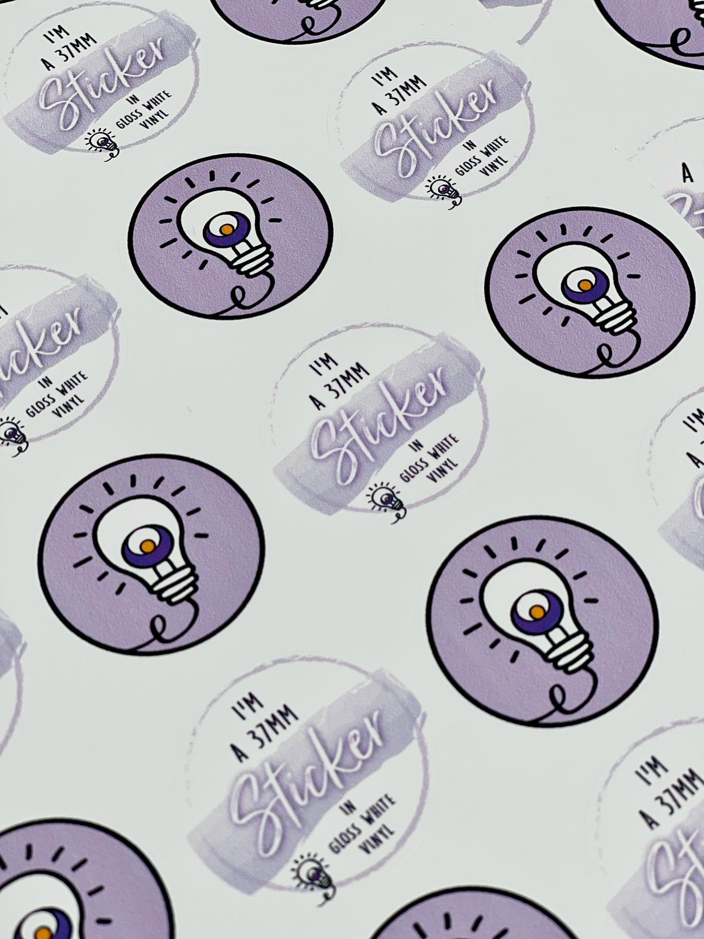 37mm Branded Gloss Vinyl Stickers